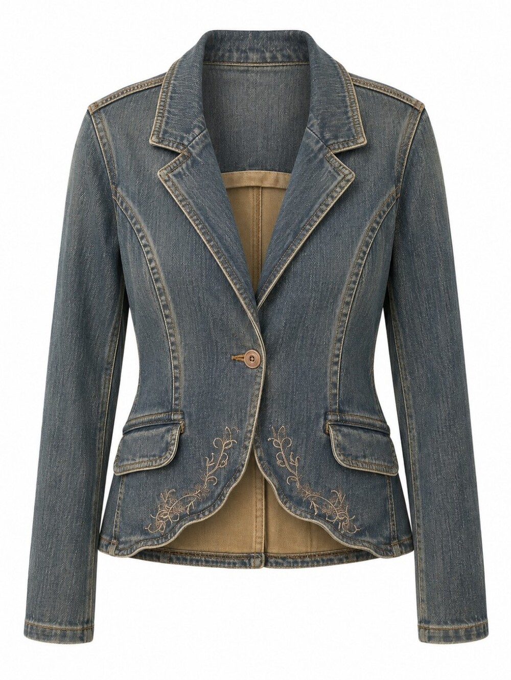 Vintage Riders Copper Collection Embroidered Denim Jacket XL Medium Wash Y2K